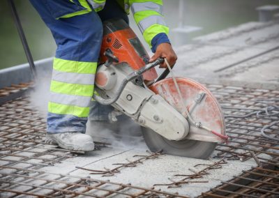 Worker,Is,Cutting,Concrete,With,Circular,Saw,For,Concrete,,Detail